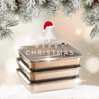 Vassoio in Acciaio Inox 304 con Coperchio — 2100 ml | Mantiene Fresco 1 Mese, 1000 °C, Salva Spazio