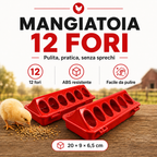 Mangiatoia 12 Fori Anti-Spreco | Polli e Avicoli
