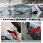 Strumento di fuga rapida per rompere il finestrino dell'auto