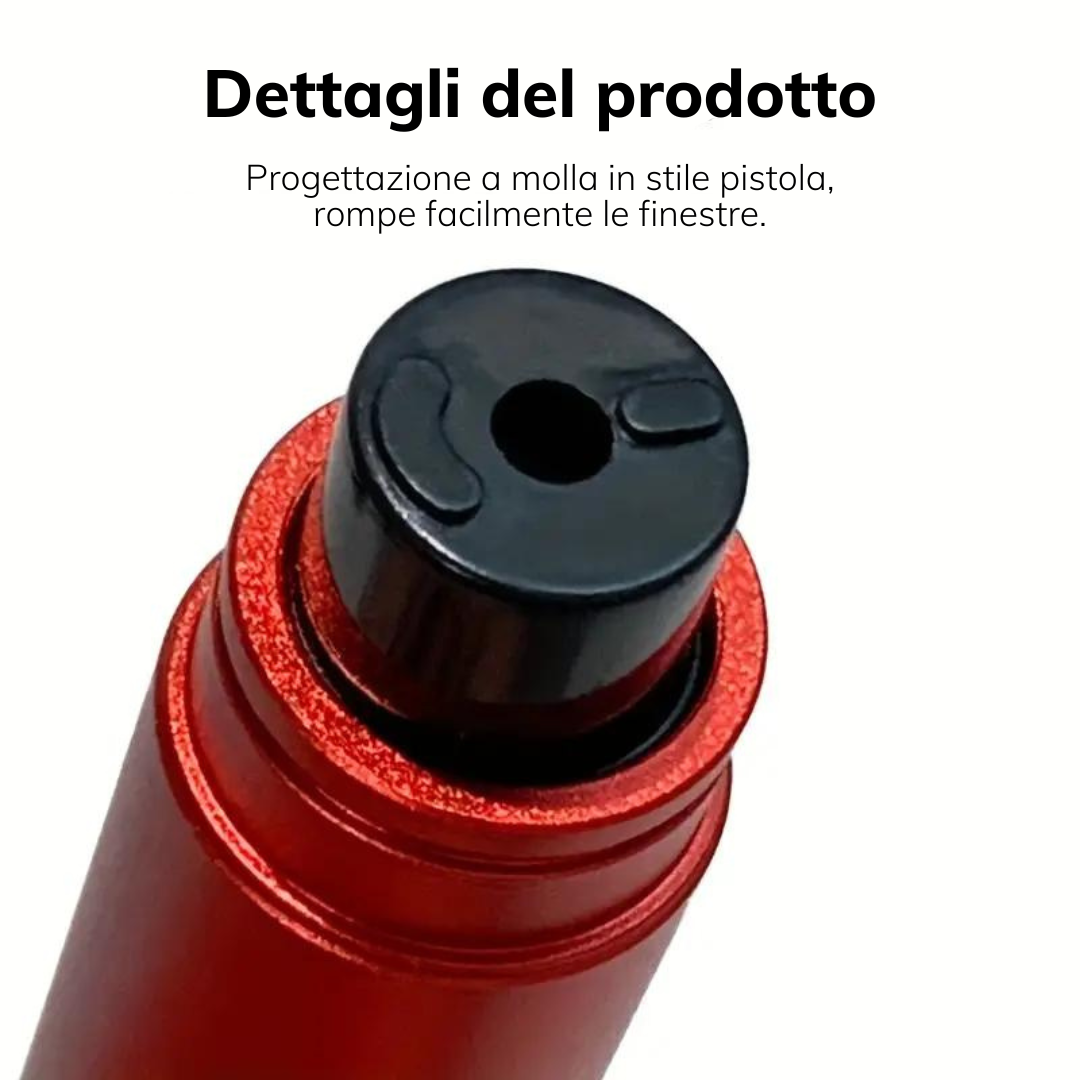 Strumento di fuga rapida per rompere il finestrino dell'auto