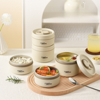 Portapranzo isolato in acciaio inossidabile 304, multistrato, sigillato, a prova di perdite e fornito con una borsa per il trasporto (NEW)