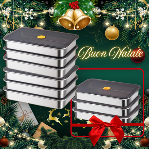 [Set 6 + 🎁 3 Gratis] Vassoio per alimenti in acciaio inossidabile 316 (22,5*15*6 cm)