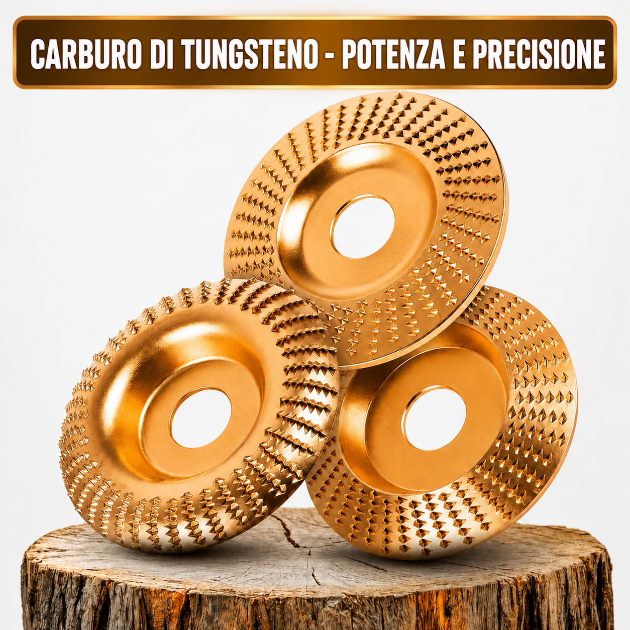 Set di 3 Dischi Abrasivi per Legno – Sgrossatura, Sagomatura e Finitura