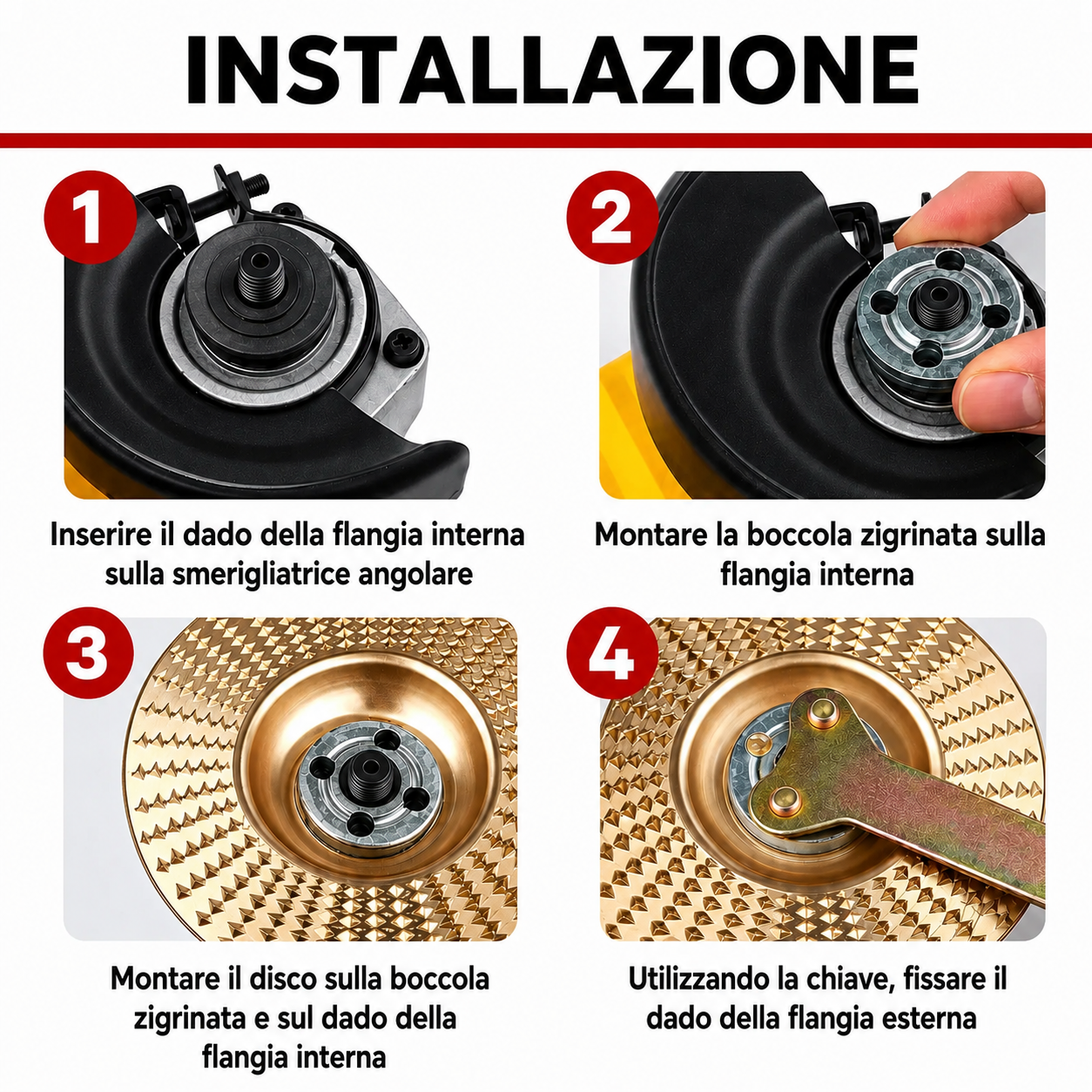 Set di 3 Dischi Abrasivi per Legno – Sgrossatura, Sagomatura e Finitura