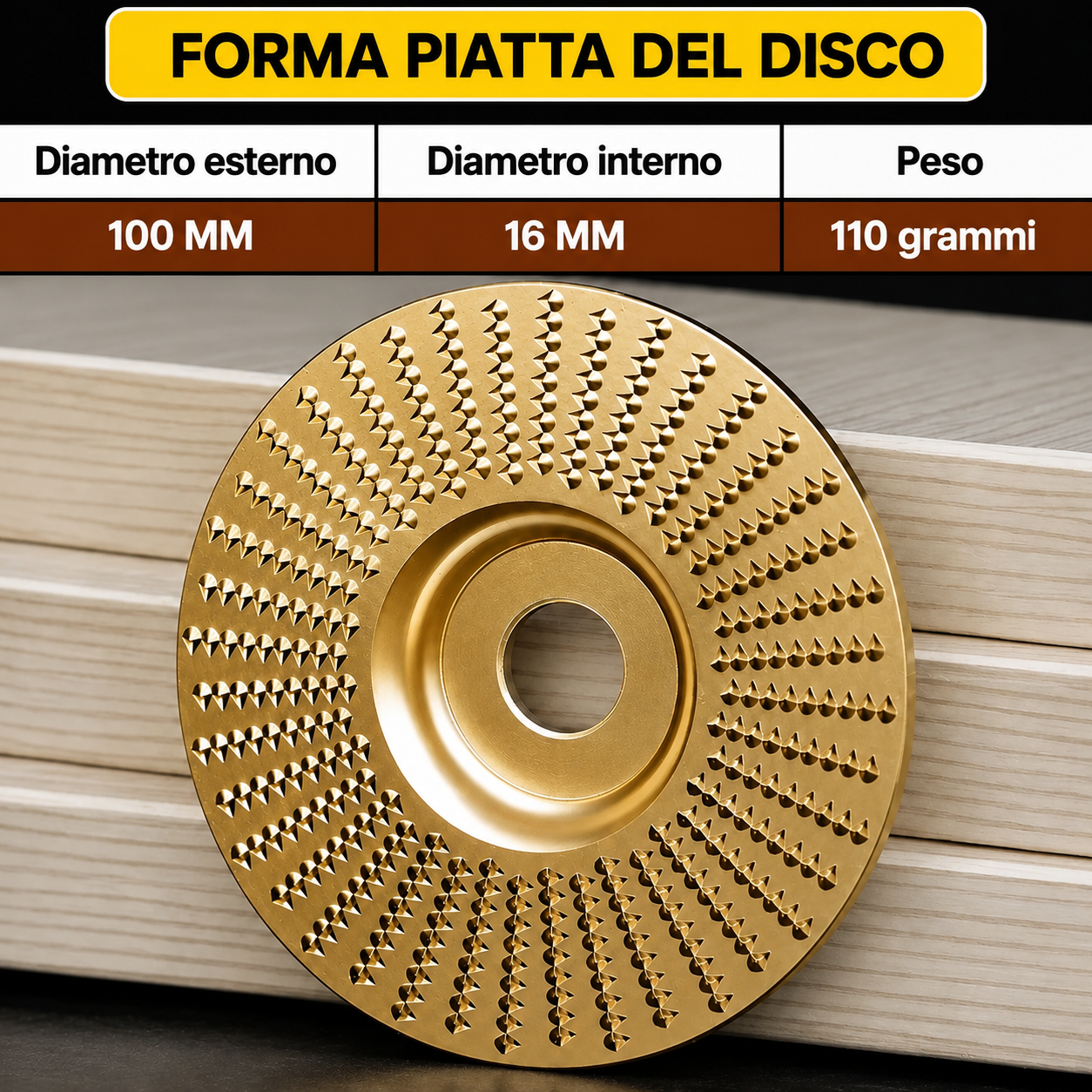 Set di 3 Dischi Abrasivi per Legno – Sgrossatura, Sagomatura e Finitura