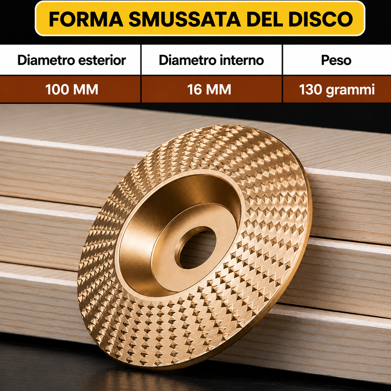 Set di 3 Dischi Abrasivi per Legno – Sgrossatura, Sagomatura e Finitura