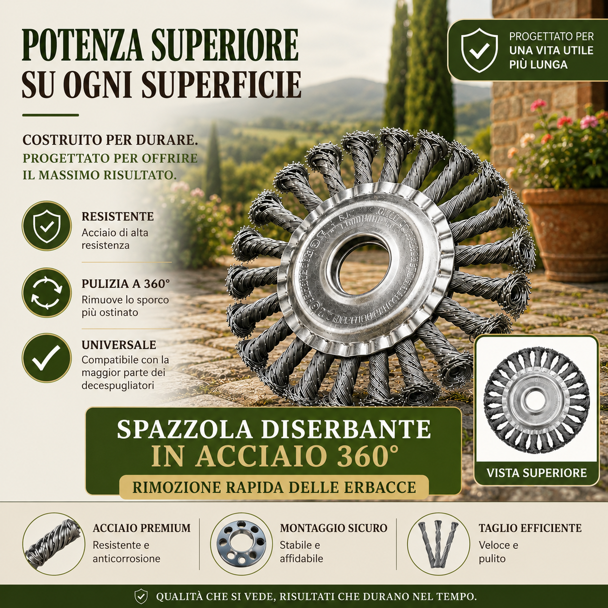 ✨Disco in Filo d’Acciaio per Decespugliatore — Taglio a 360° | Compatibilità Universale