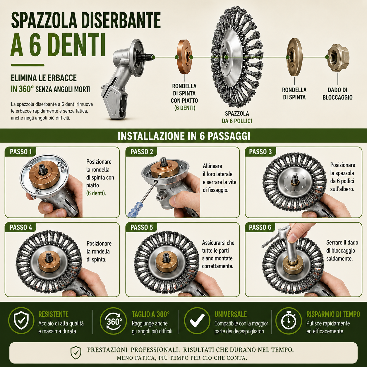 ✨Disco in Filo d’Acciaio per Decespugliatore — Taglio a 360° | Compatibilità Universale