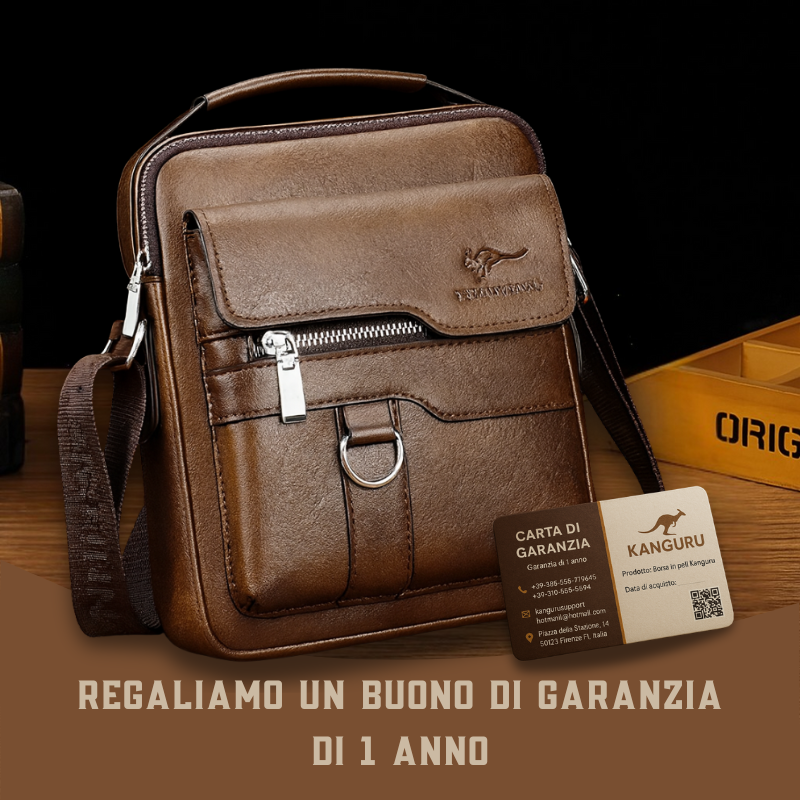 [🔥SCONTO DEL 70% - GARANZIA DI 1 ANNO] KANGURU – Borsa in Pelle Artigianale Toscana