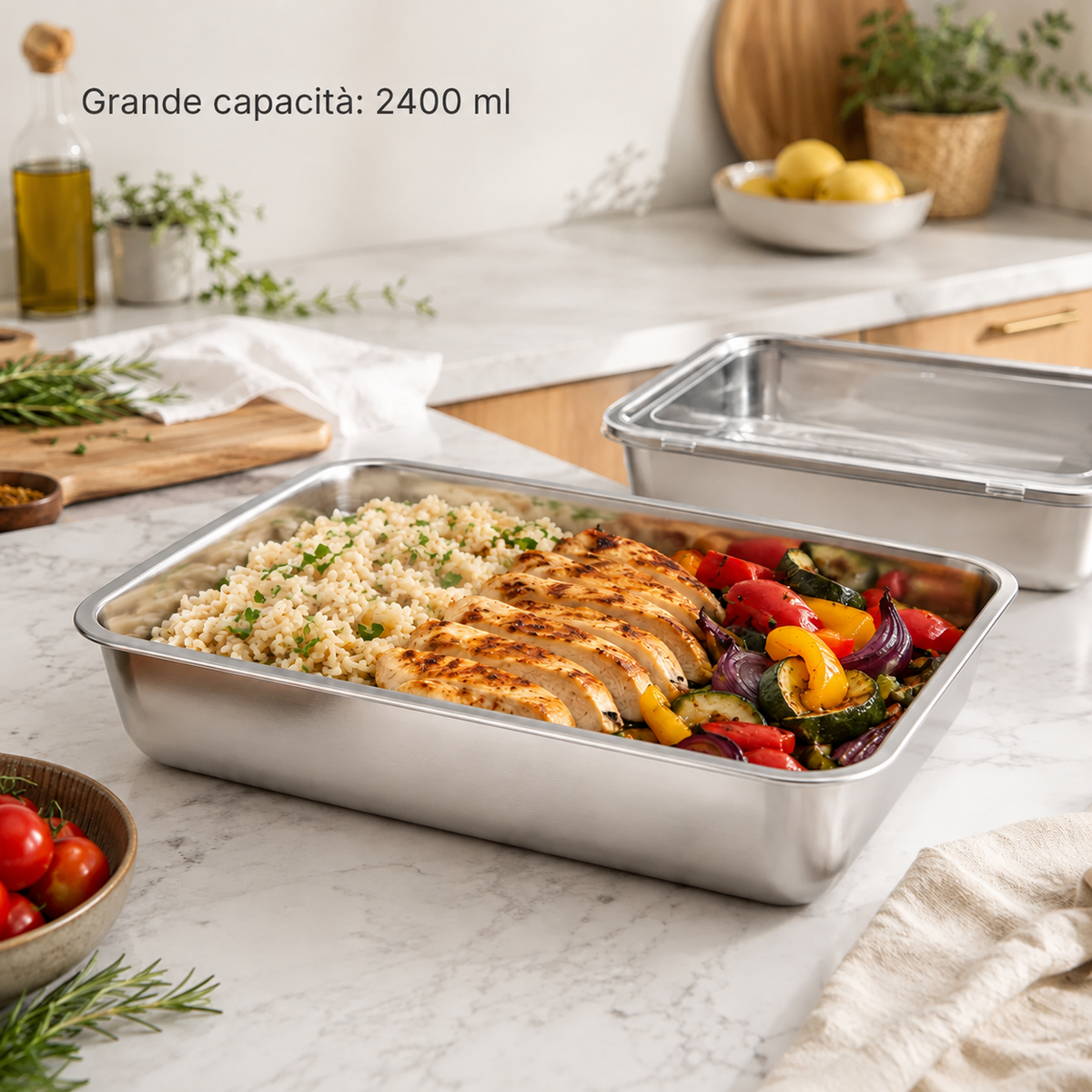 70% OFF + 6 GRATIS | Contenitori per alimenti in acciaio inox 304 da 2400 ml