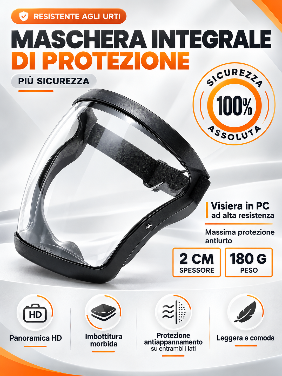 🎁 3 FILTRI IN OMAGGIO | Maschera integrale di protezione, conforme agli standard UE dei materiali antiurto