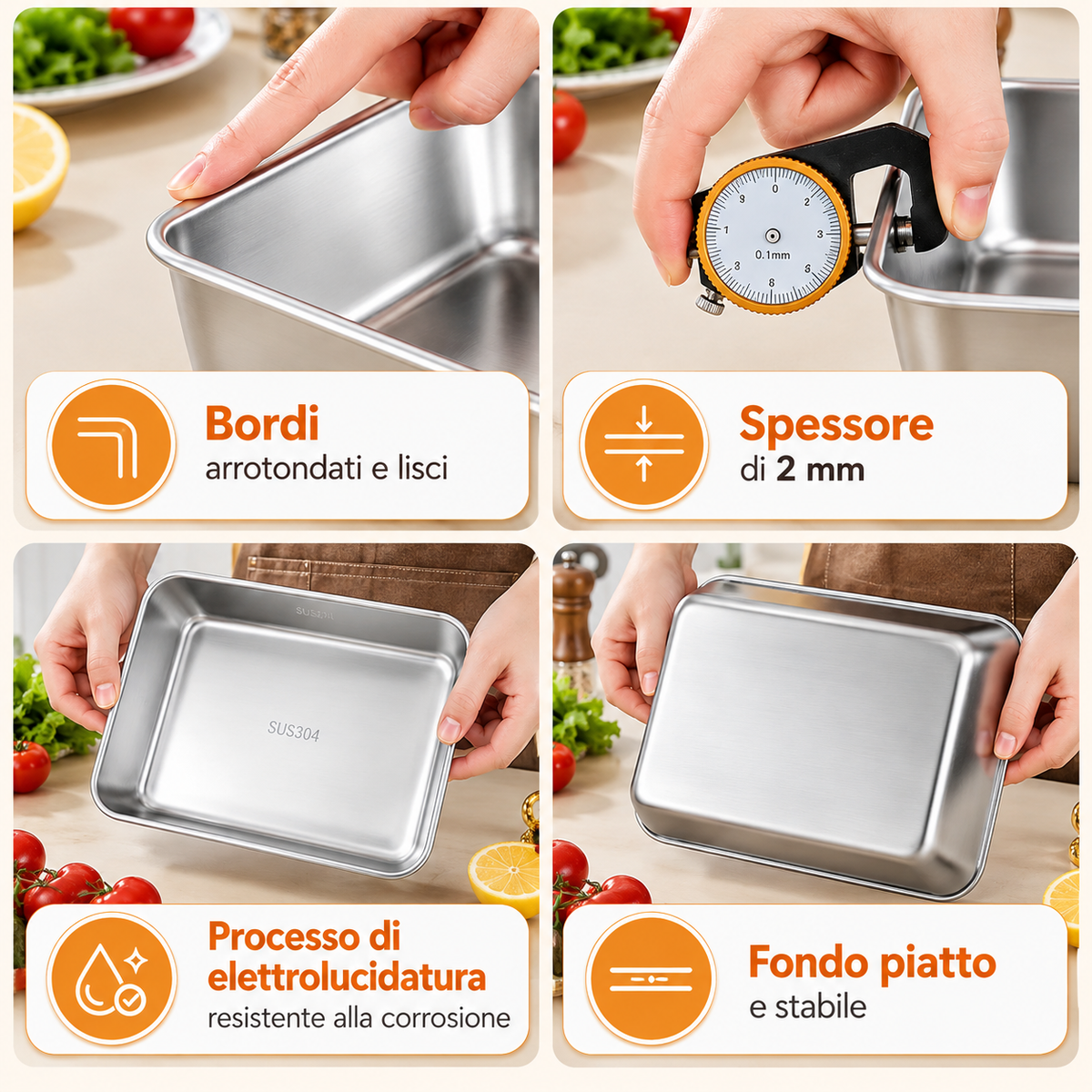70% OFF + 6 GRATIS | Contenitori per alimenti in acciaio inox 304 da 2400 ml