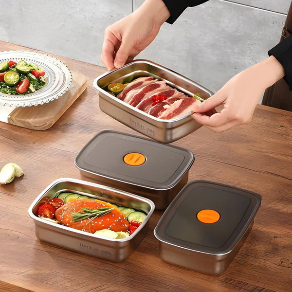 🇮🇹 (6 +🎁3 GRATIS) Scatola ermetica in acciaio inox 316 per conservare gli alimenti