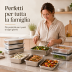 70% OFF + 6 GRATIS | Contenitori per alimenti in acciaio inox 304 da 2400 ml