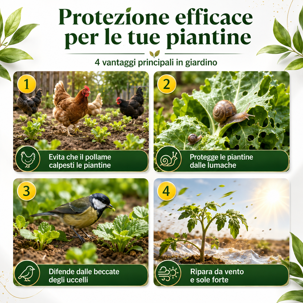 🌱 Copertura Protettiva per Piante – Riutilizzabile, Facile da Installare