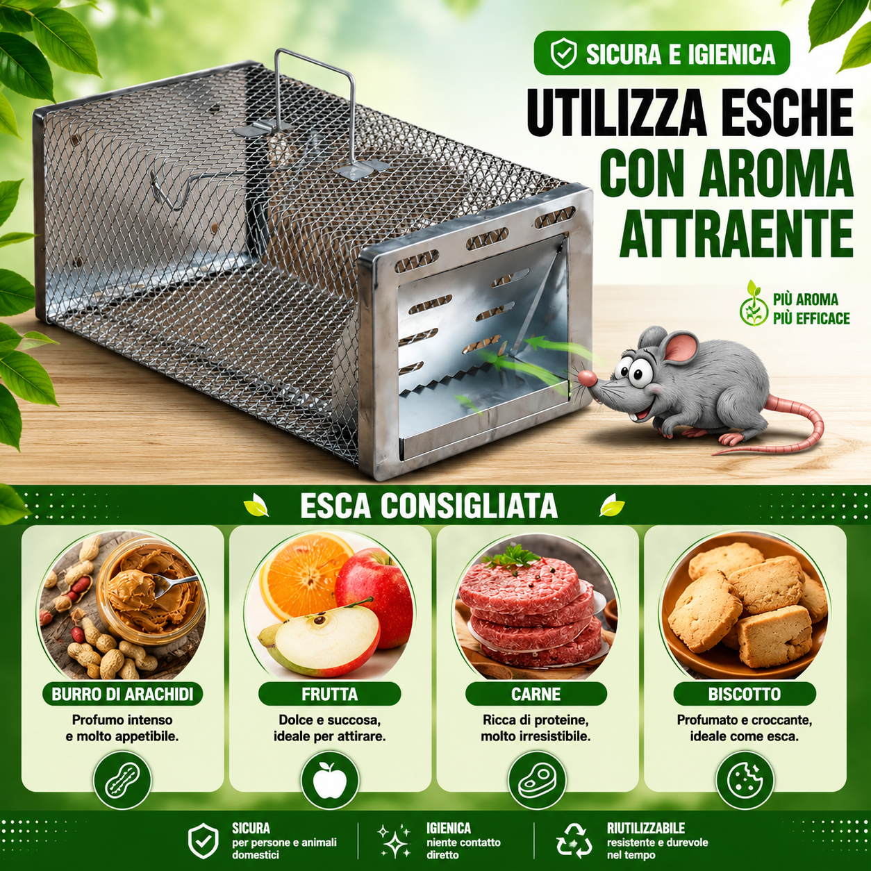 BestSeller™ - Gabbia Trappola Umana Per Topi, Mouse E Scoiattoli Vivi