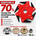 Kit di Testina di Taglio con 6 Lame in Acciaio al Manganese (Kit Completo di Accessori)