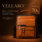 (-70% OFF) VELLARO™ - Borsa a tracolla unisex in pelle bovina pieno fiore, impermeabile e antigraffio, stile vintage