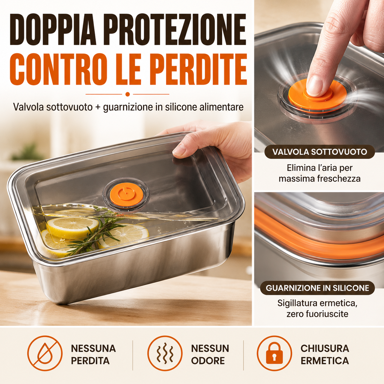 ✨ OFFERTA IMPERDIBILE | Contenitori Ermetici in Acciaio Inox Tedesco 316