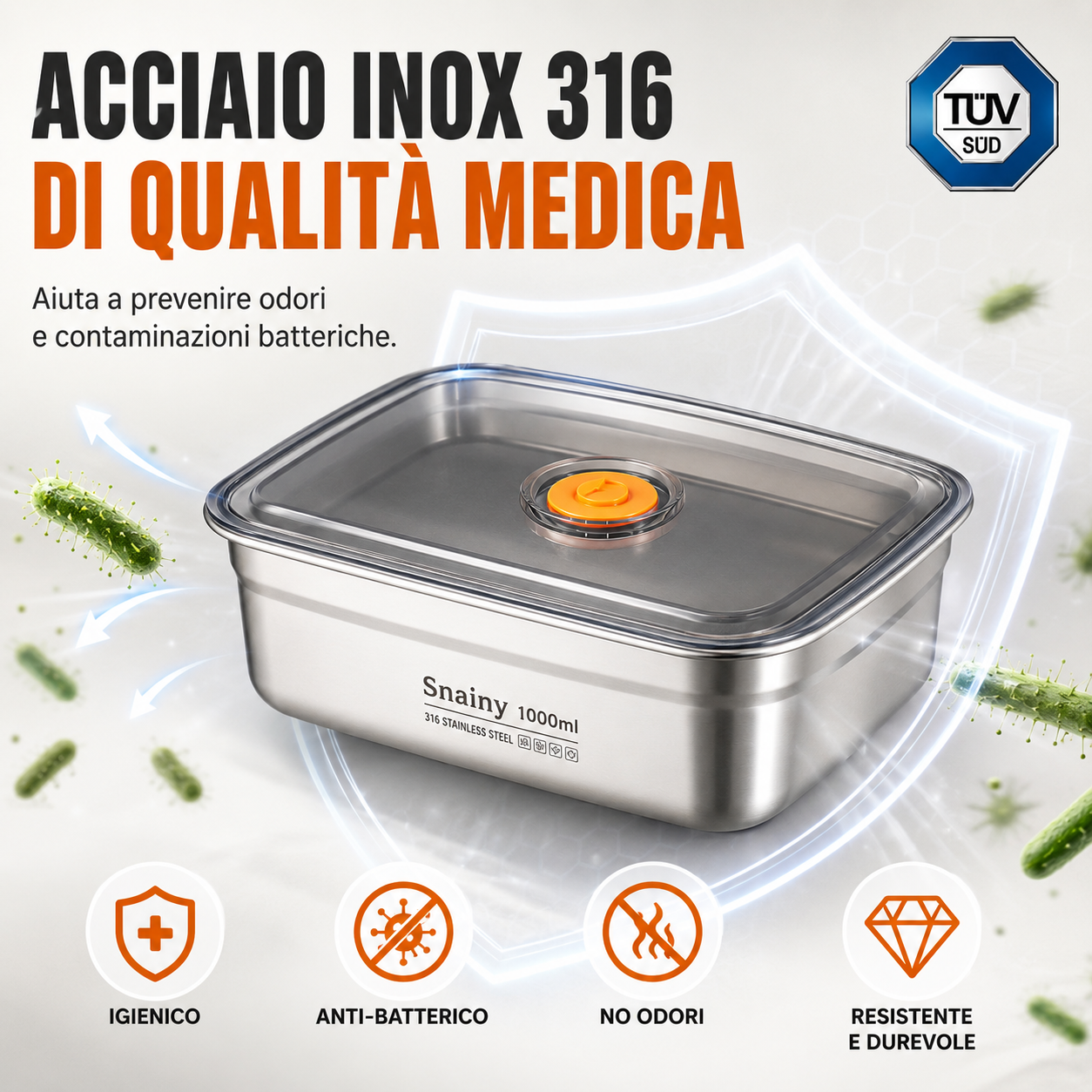 ✨ OFFERTA IMPERDIBILE | Contenitori Ermetici in Acciaio Inox Tedesco 316