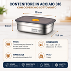 ✨ OFFERTA IMPERDIBILE | Contenitori Ermetici in Acciaio Inox Tedesco 316