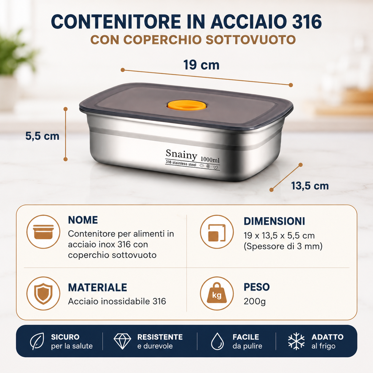 ✨ OFFERTA IMPERDIBILE | Contenitori Ermetici in Acciaio Inox Tedesco 316