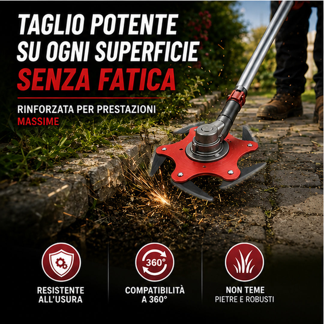 Testina decespugliatore 6 lame in acciaio manganese