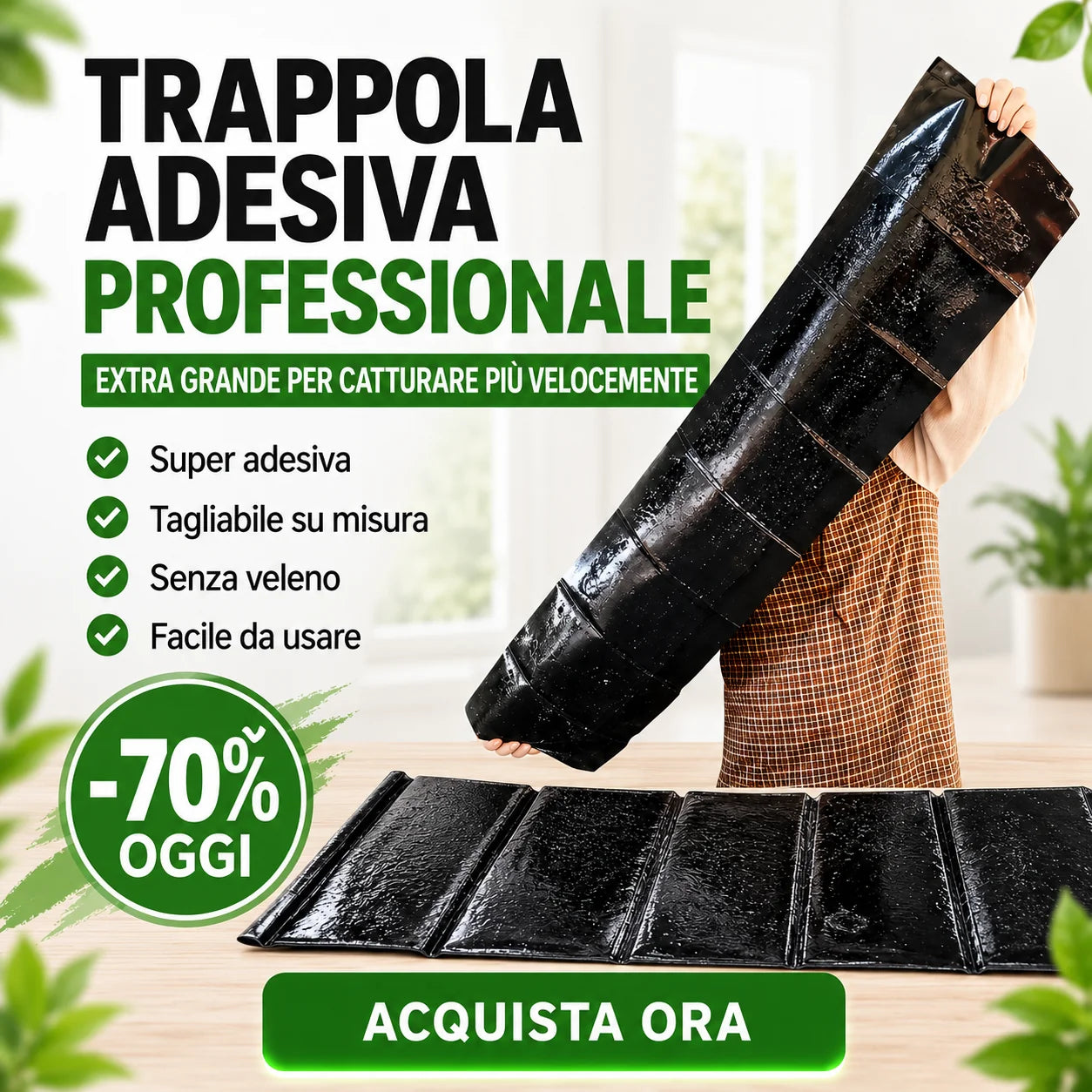 Trappole Adesive Professionali Maxi Taglia XXL – 120 × 27,5 cm | Alta Capacità di Cattura