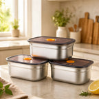 PRENDI 12, PAGHI 6 | Set di contenitori sottovuoto in acciaio inox 316L