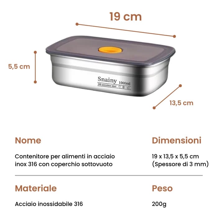 Prendi 12, Paghi 6 | Contenitore Ermetico Inox 316L
