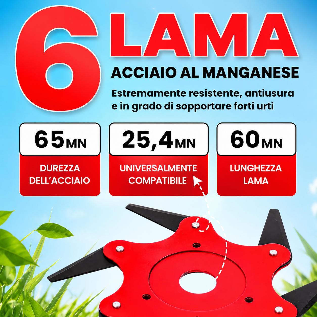6Blade – Testina 6 Lame per Decespugliatore