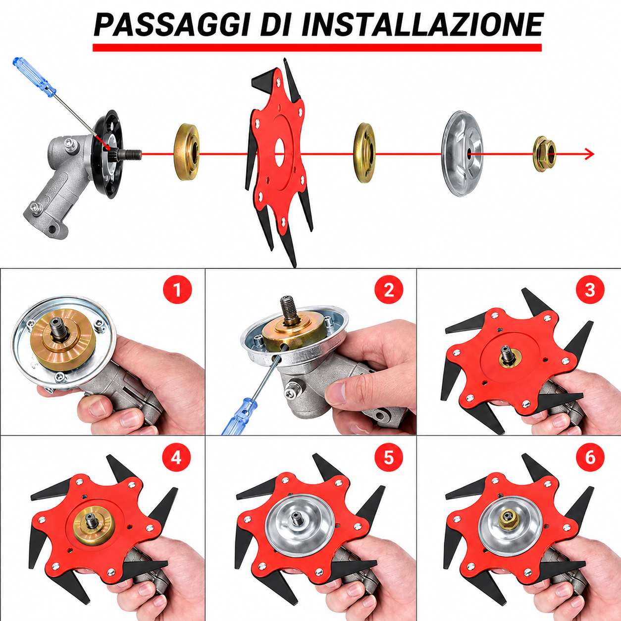 6Blade – Testina 6 Lame per Decespugliatore