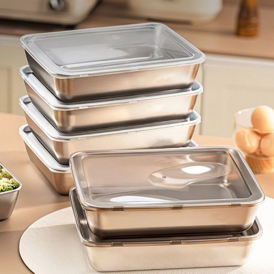 🇮🇹 Contenitore per alimenti da 2000 ml in acciaio inox tedesco massiccio 304