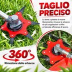 [🎁 4 ACCESSORI INCLUSI] Lama tagliaerba a 6 lame in acciaio al manganese
