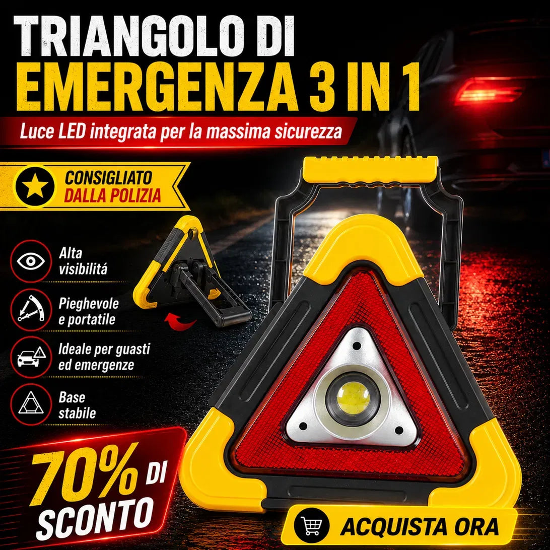 ⚡ SUPER OFFERTA | Triangolo Di Segnalazione Stradale Per Auto Con Luce LED Integrata