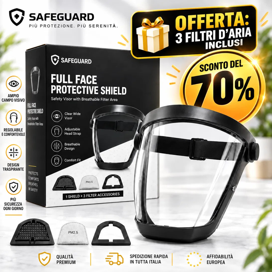 🎁 3 FILTRI IN OMAGGIO | Maschera integrale di protezione, conforme agli standard UE dei materiali antiurto
