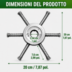 Testina per Decespugliatore Universale — 6 Lame in Acciaio al Carbonio Temprato | Durata 10 Anni