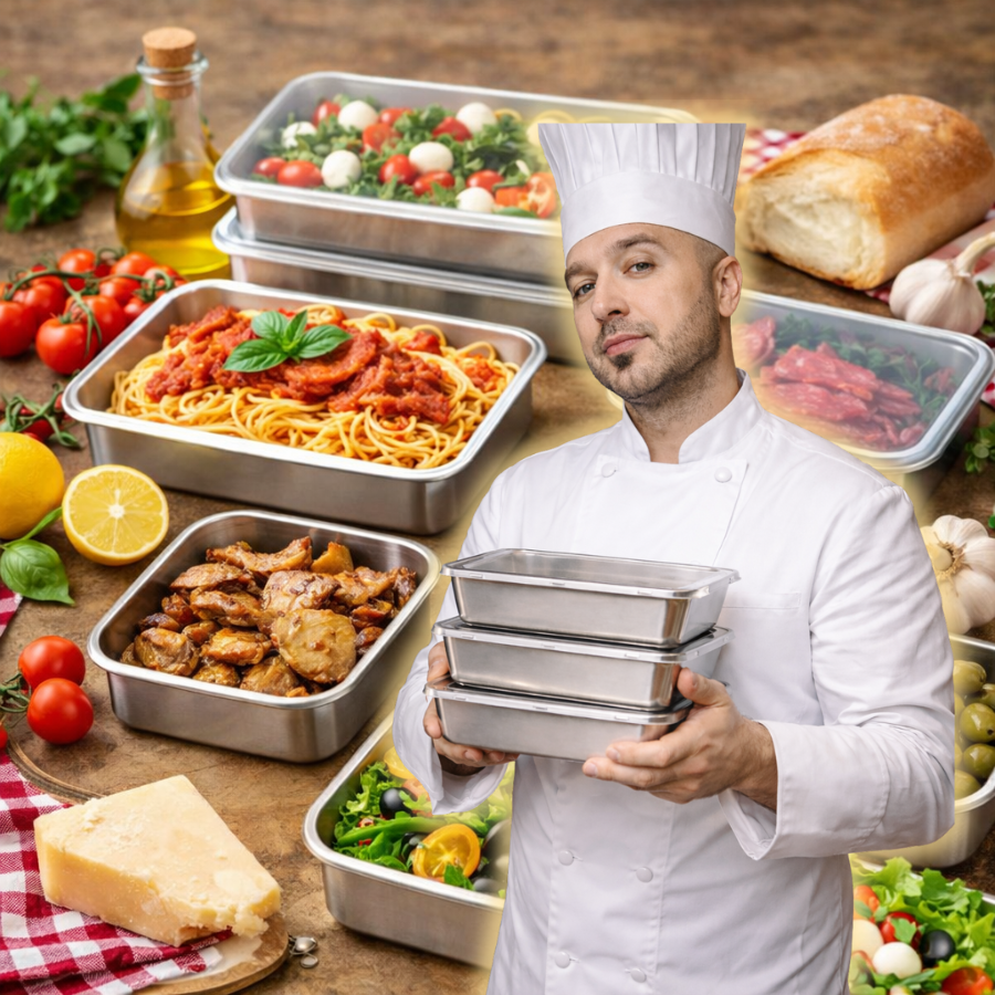 🇮🇹 (6 +🎁3 GRATIS) Scatola in acciaio inox 304 per alimenti - 2000ML