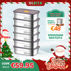 ⚡ (Prendi 6+3 gratis) Scatola ermetica in acciaio inox tedesco 316 per conservare gli alimenti