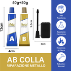 Colla AB per Riparazioni Metalliche Multiuso - La Soluzione Perfetta per Crepe, Perdite e Danni ai Metalli