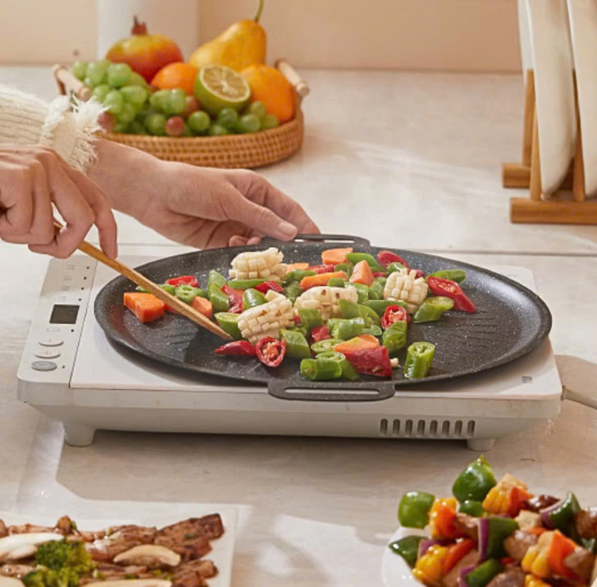 🍳 Padella grill universale per fornelli a gas, piani a induzione e fiamma libera
